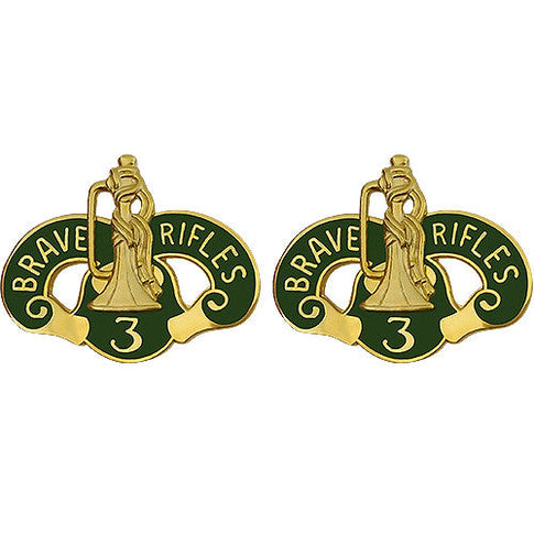 3rd Cavalry Regiment Unit Crest (Brave Rifles) - Sold in Pairs