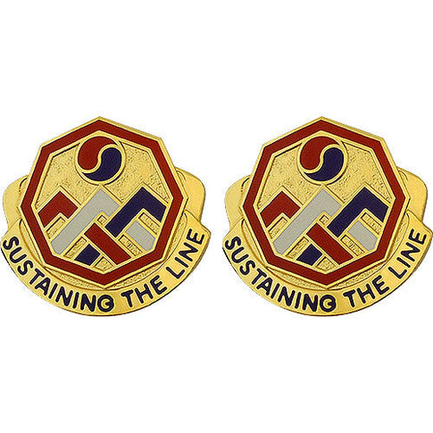 3rd Sustainment Command Unit Crest (Sustaining the Line) - Sold in Pairs