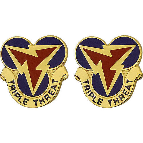 3rd Signal Brigade Unit Crest (Triple Threat) - Sold in Pairs