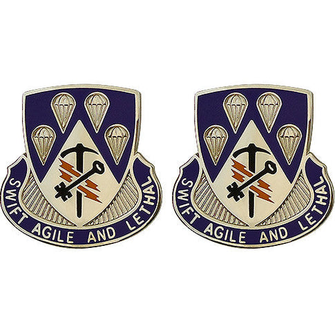 Special Troops Battalion, 4th Brigade Combat Team, 82nd Airborne Division Unit Crest (Swift Agile and Lethal) - Sold in Pairs