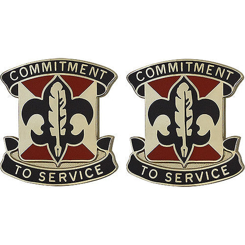 4th Personnel Services Battalion Unit Crest (Commitment to Service) - Sold in Pairs