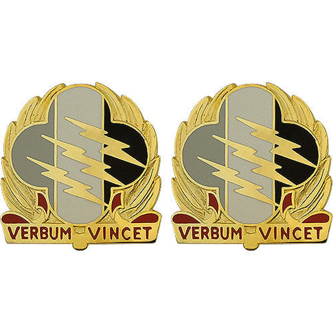 4th Psychological Operations Group Unit Crest (Verbum Vincet) - Sold in Pairs