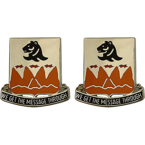 4th Signal Battalion Unit Crest (We Get the Message Through) - Sold in Pairs