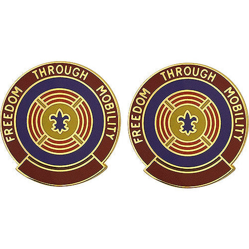 4th Transportation Command Unit Crest (Freedom Through Mobility) - Sold in Pairs