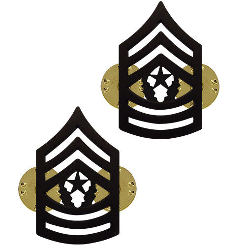 Army Subdued Black Metal Rank - Enlisted and Officer Rank 6610