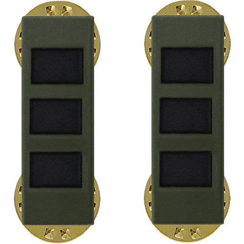 Army Subdued Black Metal Rank - Enlisted and Officer Rank 6623
