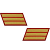 Marine Corps Gold-on-Red Service Stripes - Male Size - Sold in Pairs (Opposites) Patches and Service Stripes 69902