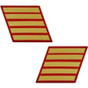 Marine Corps Gold-on-Red Service Stripes - Male Size - Sold in Pairs (Opposites) Patches and Service Stripes 69904
