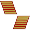 Marine Corps Gold-on-Red Service Stripes - Male Size - Sold in Pairs (Opposites) Patches and Service Stripes 69905