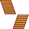 Marine Corps Gold-on-Red Service Stripes - Male Size - Sold in Pairs (Opposites) Patches and Service Stripes 69906