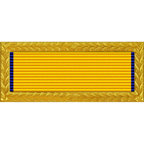 New Jersey National Guard Governor's Unit Award Ribbon with Gold Frame