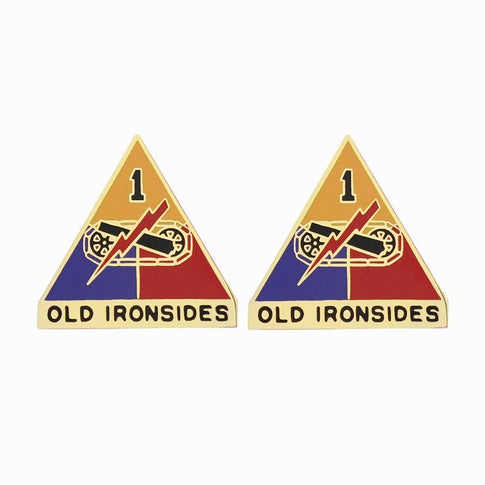 1st Armored Division Unit Crest (Old Ironsides) - Sold in Pairs