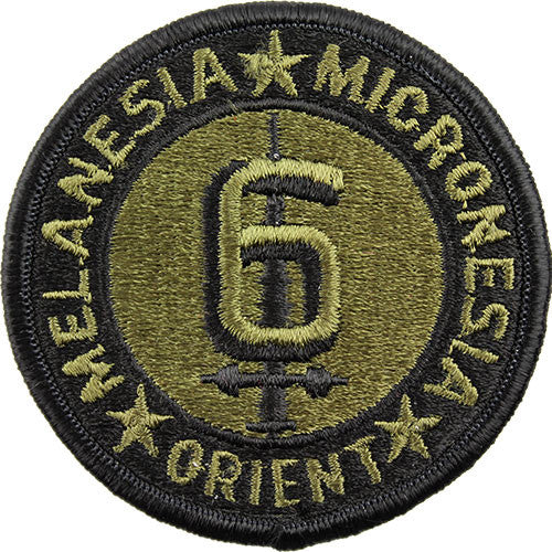 6th Marine Division Subdued Patch Patches and Service Stripes 