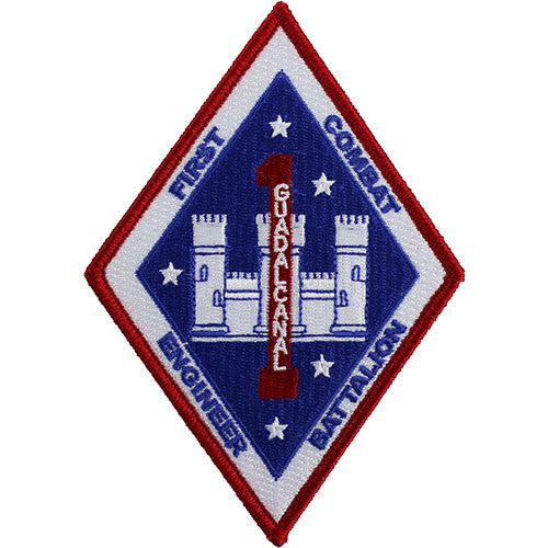 1st Combat Engineer Battalion Full Color Patch Patches and Service Stripes 