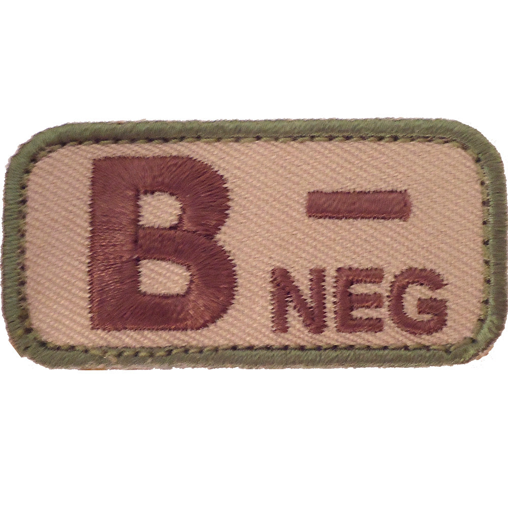 Multicam OCP Blood Type Patch B Negative With Hook Backing & Black