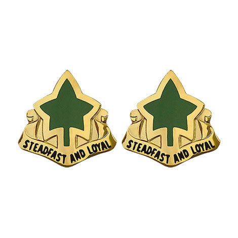 4th Infantry Division Unit Crest (Steadfast and Loyal) - Sold in Pairs