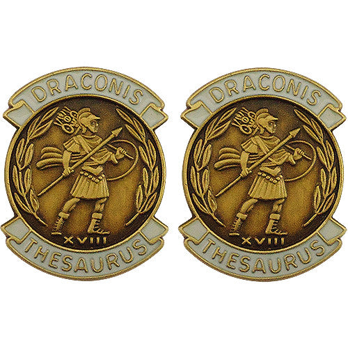 18th Finance Group Unit Crest (Draconis Thesaurus) Army Unit Crests 
