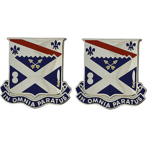 18th Infantry Regiment Unit Crest (In Omnia Paratus) - Sold in Pairs