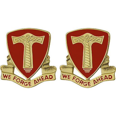 18th Support Battalion Unit Crest (We Forge Ahead) - Sold in Pairs