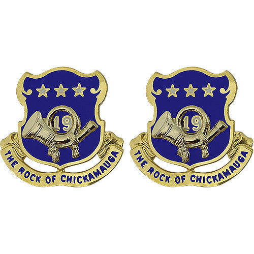 19th Infantry Regiment Unit Crest (The Rock of Chickamauga) Army Unit Crests 