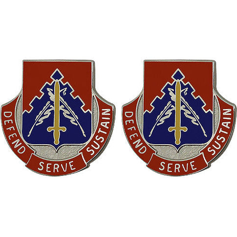 24th Personnel Services Battalion Unit Crest (Defend Serve Sustain) - Sold in Pairs