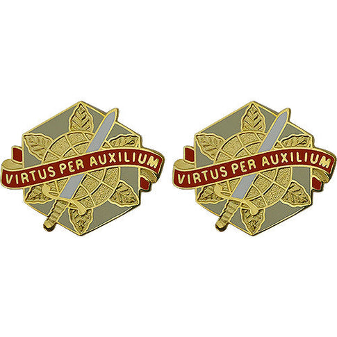 24th Support Group Unit Crest (Virtus Per Auxilium) - Sold in Pairs