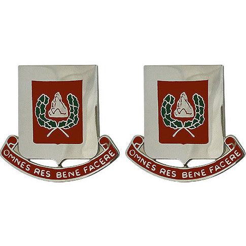 27th Engineer Battalion Unit Crest (Omnes Res Bene Facere) - Sold in Pairs