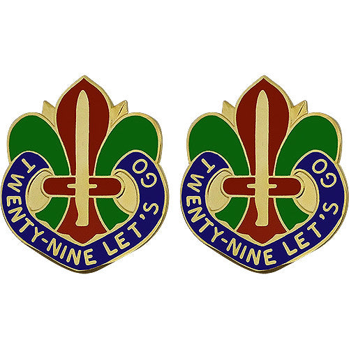 29th Infantry Division Unit Crest (Twenty-Nine Let's Go) Army Unit Crests 