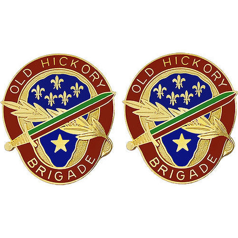 30th Armored Brigade Unit Crest (Old Hickory Brigade) - Sold in Pairs