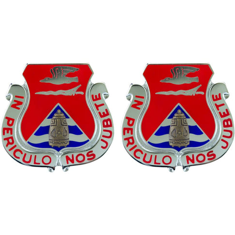 31st Field Artillery Regiment Unit Crest (In Periculo Nos Jubete) - Sold in Pairs