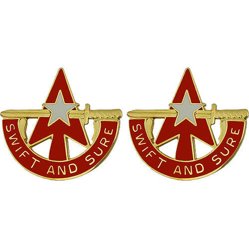 32nd Army Air and Missile Defense Command Unit Crest (Swift and Sure) - Sold in Pairs