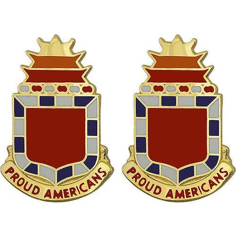 32nd Field Artillery Regiment Unit Crest (Proud Americans) - Sold in Pairs