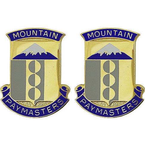 33rd Finance Battalion Unit Crest (Mountain Paymasters) - Sold in Pairs