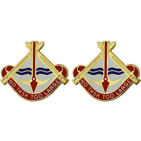 35th Engineer Brigade Unit Crest (No Task Too Large) - Sold in Pairs