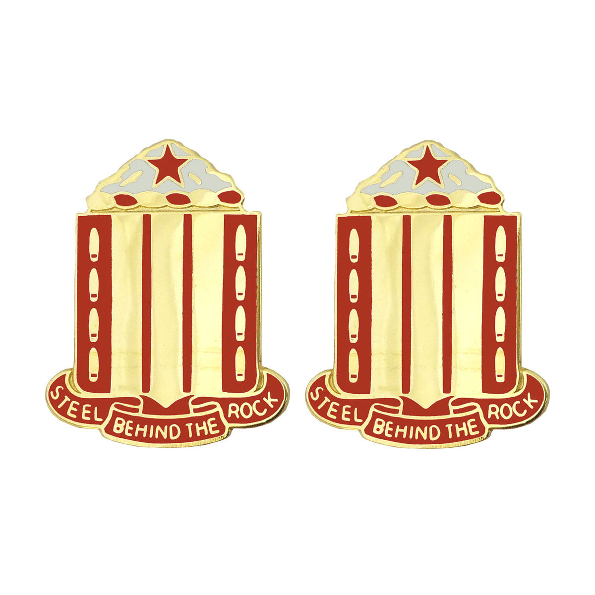 38th Field Artillery Regiment Unit Crest (Steel Behind the Rock) Army Unit Crests 
