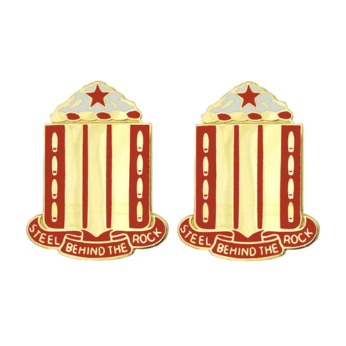 38th Field Artillery Regiment Unit Crest (Steel Behind the Rock) - Sold in Pairs