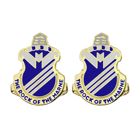 38th Infantry Regiment Unit Crest (The Rock of the Marne) - Sold in Pairs