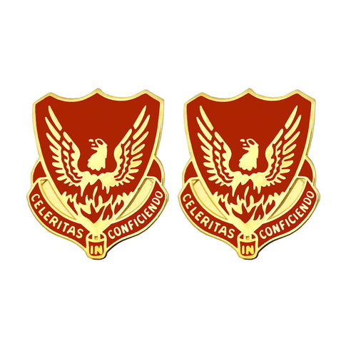 39th Field Artillery Regiment Unit Crest (Celeritas In Conficiendo) - Sold in Pairs