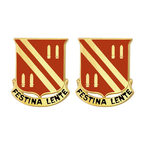 42nd Field Artillery Battalion Unit Crest (Festina Lente) - Sold in Pairs