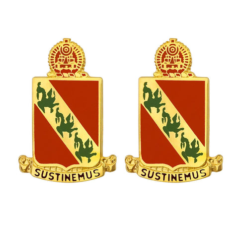 43rd ADA (Air Defense Artillery) Regiment Unit Crest (Sustinemus) - Sold in Pairs