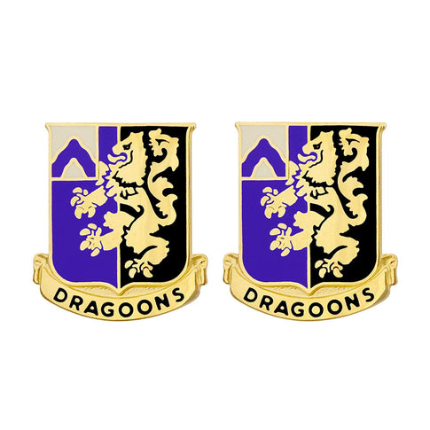 48th Infantry Regiment Unit Crest (Dragoons) - Sold in Pairs