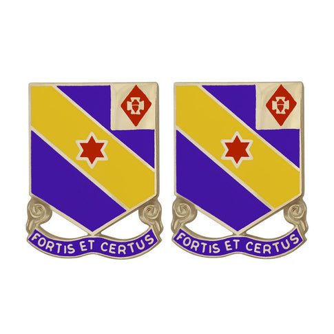 52nd Infantry Regiment Unit Crest (Fortis Et Certus) - Sold in Pairs