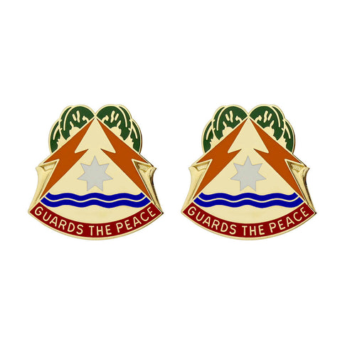 417th Signal Battalion Unit Crest (Guards the Peace) - Sold in Pairs