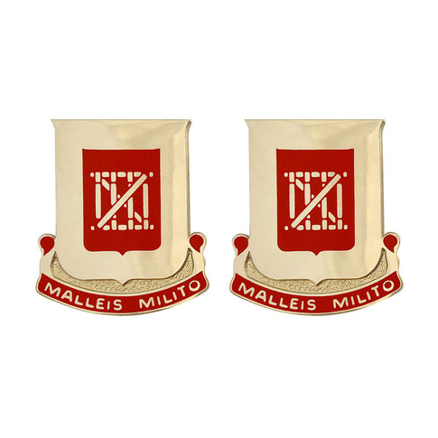 62nd Engineer Battalion Unit Crest (Malleis Milito) - Sold in Pairs