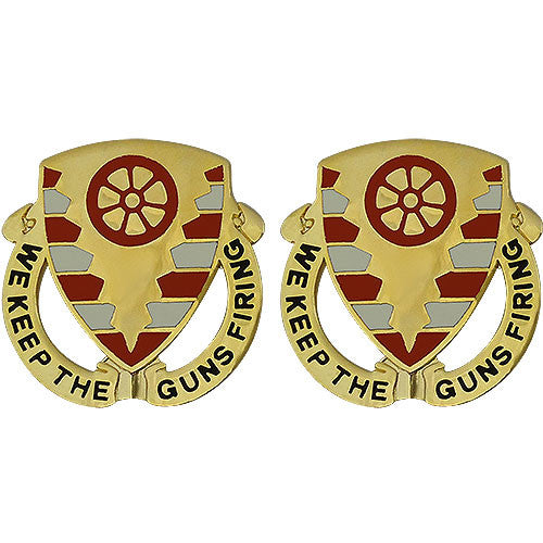 70th Ordnance Battalion Unit Crest (We Keep the Guns Firing) Army Unit Crests 