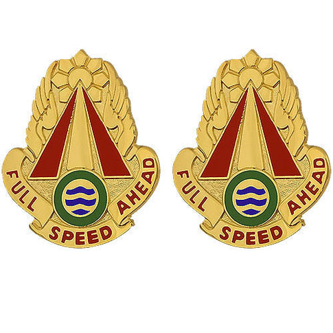 71st Transportation Battalion Unit Crest (Full Speed Ahead) - Sold in Pairs