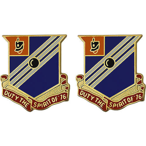 76th Field Artillery Regiment Unit Crest (Duty the Spirit of '76) - Sold in Pairs
