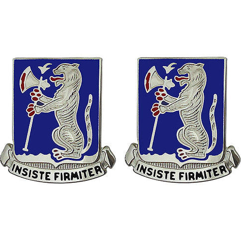 77th Armor Regiment Unit Crest (Insiste Firmiter) - Sold in Pairs
