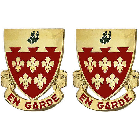 77th Field Artillery Regiment Unit Crest (En Garde) - Sold in Pairs