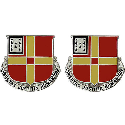 81st Field Artillery Regiment Unit Crest (Libertas Justitia Humanitas) - Sold in Pairs